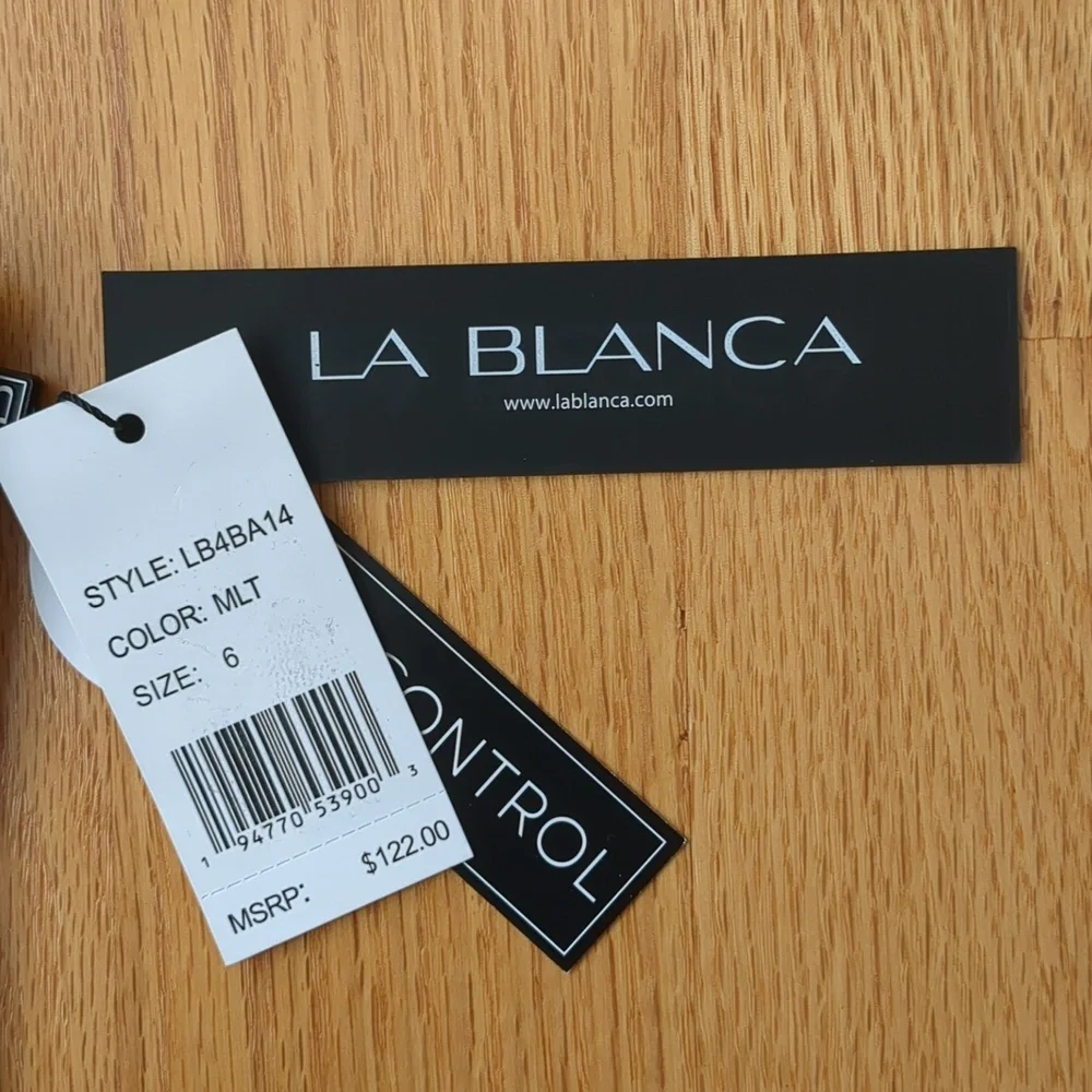 La Blanca Suncatcher One-Shoulder Lace-Up Back One-Piece Floral Multi Size 6 - Picture 9 of 13